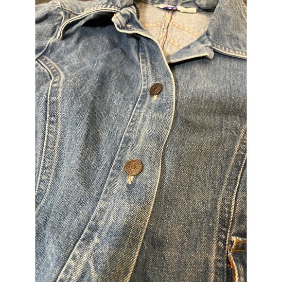 Vintage 70s LEVIS Denim Women Jacket Size Large Rare Orange Tab‎ Brand Tab - Picture 3 of 11
